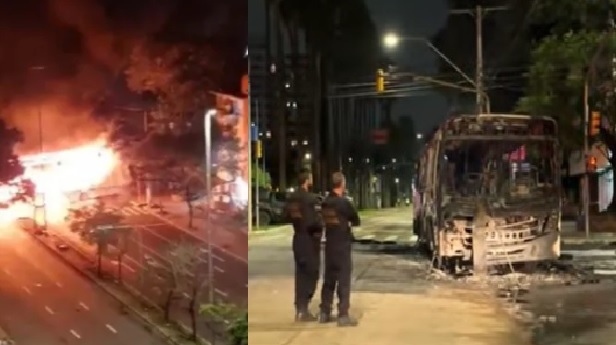 ônibus incendiado