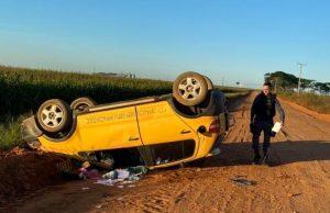 NORTÃO MT: Ladrão mata dois idosos, capota carro na fuga e acaba preso em menos de quatro horas após os crimes