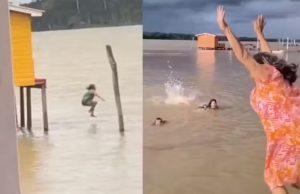 SEREIA DE MARAJÓ: conheça a idosa de 81 anos que pula no rio com saltos ousados. VÍDEO