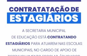 Secretaria Municipal de Educação abre inscrições para contratação de estagiários na rede pública de Colíder