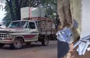PRF aborda caminhonete com mudança transportando eletrodomésticos recheados com tabletes de maconha