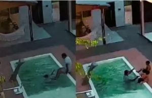 Flagrante: pai salva dois filhos que se afogavam na piscina de casa; vídeo