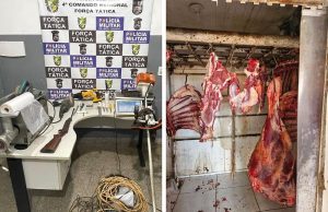 Ladrão de gado é preso e instrumentos para matar e desossar animais são apreendidos