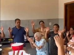 VÍDEO: brasileira completa 120 anos e comemora pulando e batendo palma