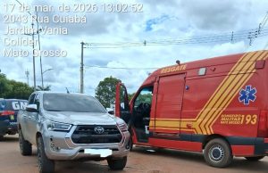 Motociclista e passageira ficam feridos após colisão com caminhonete em Colider