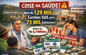 Cidade do interior de Mato Grosso tem 73 mil habitantes e mais de 129 mil cartões SUS