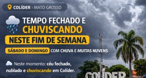 Fim de semana começa nublado e com chuvisco em Colíder