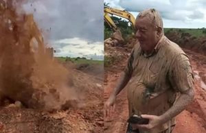 NORTÃO MT: vereador toma banho de lama durante vistoria de obra