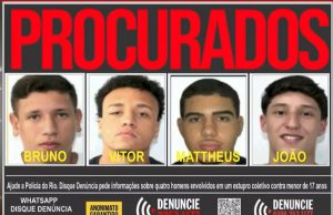 FORAGIDOS DA JUSTIÇA: quatro jovens e um adolescente indiciados por estupro coletivo são considerados foragidos