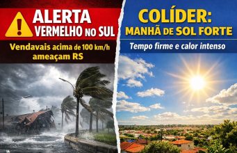 TEMPO HOJE: ciclone coloca o Sul em risco extremo, enquanto Colíder começa o dia com céu aberto e calor