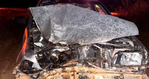 Colisão frontal destrói Saveiro e deixa dois feridos na BR-163 no Nortão de MT