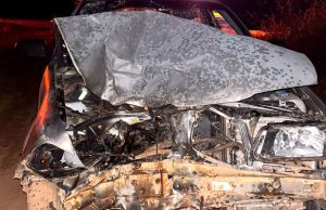 Colisão frontal destrói Saveiro e deixa dois feridos na BR-163 no Nortão de MT