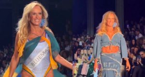 Aos 82 anos a eterna ‘Garota de Ipanema’ linda e cheia de graça desfila de maiô na Rio Fashion Week: vídeo