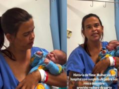 Mãe descobre gravidez na hora do parto: achou que era pedra nos rins; vídeo