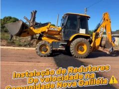 Prefeitura de Colíder instala redutores de velocidade para reforçar a segurança na comunidade Nova Galileia;vídeo