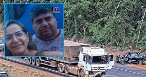 Casal que morreu em acidente entre carreta e picape na BR-163 é identificado