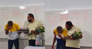 Professor homenageia pai idoso que voltou a estudar na EJA: “ele vendeu tudo pra eu estudar”; vídeo