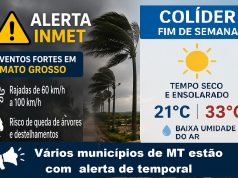 Fim de semana em Colíder será de tempo firme, mas alerta meteorológico acende atenção de temporal para várias cidades de MT