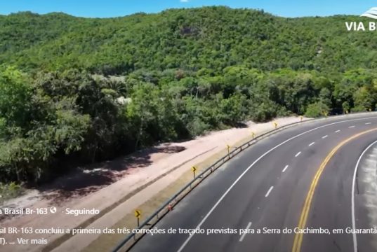 BR-163 mais segura: primeira correção de traçado é finalizada em Guarantã do Norte