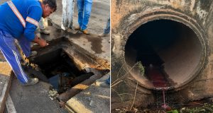 Fiscalização ambiental autua mecânica por descarte de óleo, graxa e produtos químicos em galeria de águas pluviais em Colíder