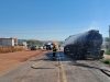 NORTÃO MT: incêndio em carreta-tanque carregada com combustível de aviação na BR-163 é socorrido pelo Corpo de Bombeiros
