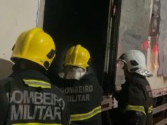 COLÍDER: Bombeiros combatem incêndio em caminhão com carga inflamável na MT-320