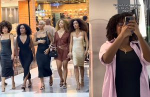 5 mulheres pretas caminham juntas no shopping e fazem todo mundo parar para olhar; vídeo