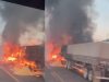 Mais uma carreta pega fogo na BR-163 e impressiona motoristas