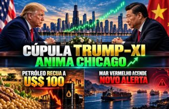 Cúpula Trump–Xi anima Chicago, Petróleo recua a US$ 100 e Mar Vermelho acende novo alerta