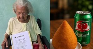 Mulher mais velha do Brasil, com 121 anos, ama coxinha com guaraná