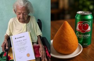 Mulher mais velha do Brasil, com 121 anos, ama coxinha com guaraná