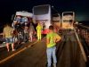 NORTE MT: colisão entre dois ônibus e caminhão deixa motorista preso às ferragens e interdita BR-163